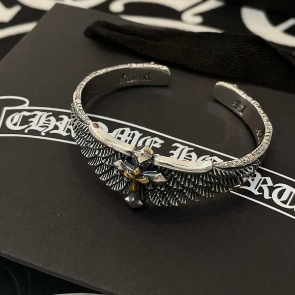 Chrome Hearts Cross Wings Open Bracelet